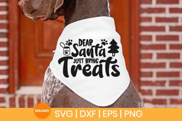 Dear Santa Funny Dog Bandana Svg Graphics in Crafts