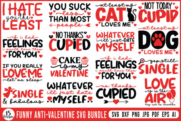 Funny Anti - Valentine SVG Bundle for Graphics and Crafts