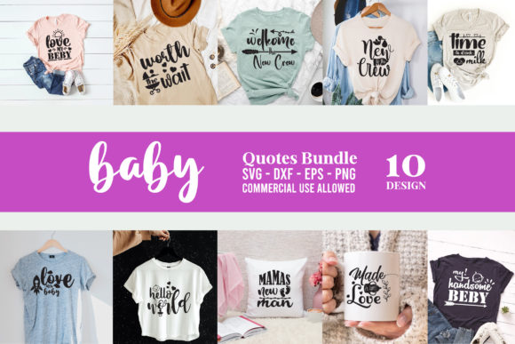 Funny Baby Quotes SVG Bundle for Graphics & Crafts