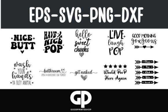 Funny Bathroom Signs Svg Bundle for Crafts and Graphics