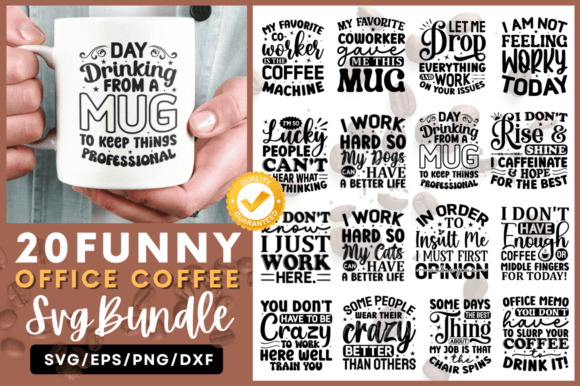 Funny Office Coffee Svg Bundle for Graphics and Crafts