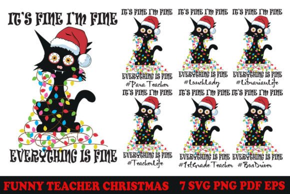 Funny Teacher Christmas SVG PNG Bundle for Graphics and Crafts